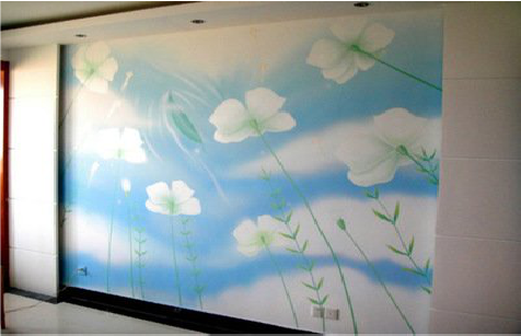 马山画墙绘怎么画好白云的蓬松感？