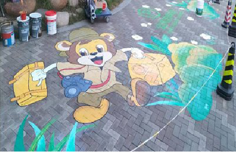 马山夏季画地面彩绘会遇到的问题