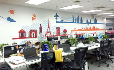 马山教你设计办公室墙绘的方法。