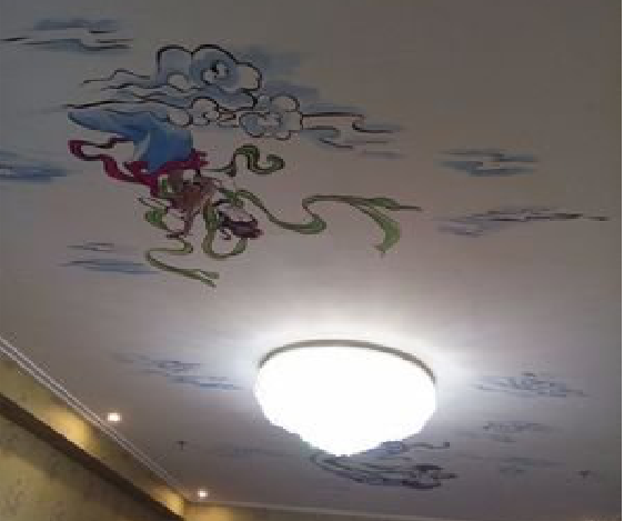 马山如何快速绘制天花板上的手绘墙？